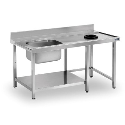 Mesa prelavado de lavavajillas mural Distform FPAEC11I con aro desbarazo y cubeta- 1100 mm