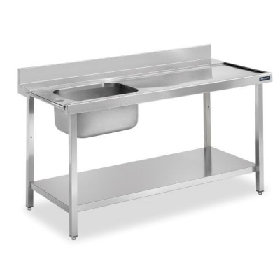 Mesa prelavado de lavavajillas mural Distform FPMEC11I con cubeta y estante-1100 mm Mesa prelavado de lavavajillas mural Distform FPMEC11I con cubeta y estante-1100 mm