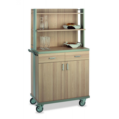 Mueble gueridón móvil para camareros | Rocam Alkor 2 AP B/R