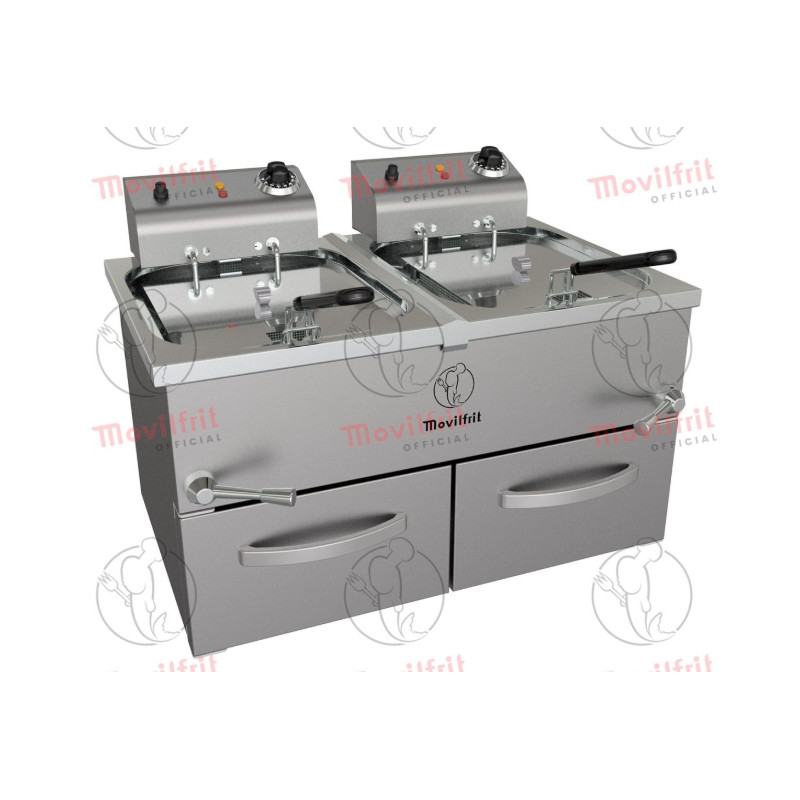 Freidora eléctrica 10+10 lts | Movilfrit FP-10+10