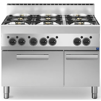 Cocina a gas 6 fuegos + horno | Virtus MS6511CFG