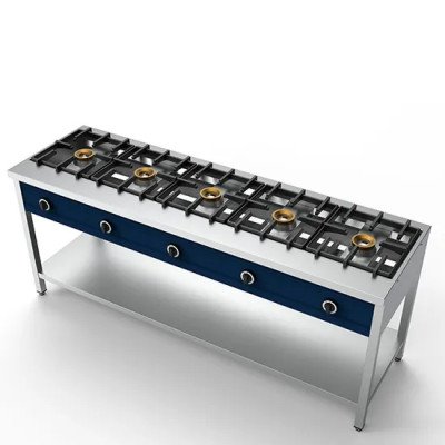 Fogón a gas 5x 8 kw con soporte | Virtus AOZ0025