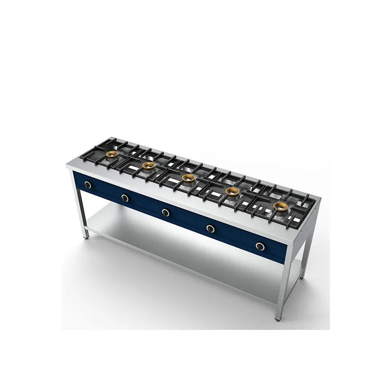 Fogón a gas 5x 8 kw con soporte | Virtus AOZ0025
