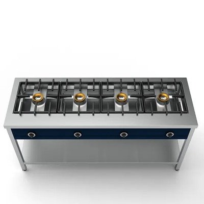 Fogón a gas 4x8 kw con soporte | Virtus AOZ0024