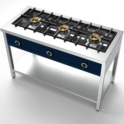 Fogón a gas 3x8 kw con soporte | Virtus AOZ0023