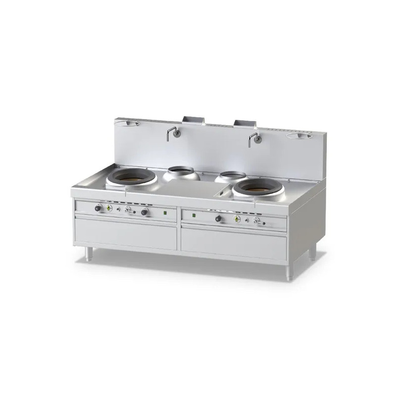 Cocina WOK profesional de 2 quemadores | Virtus NGKB22125