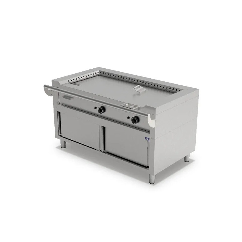 Teppanyaki eléctrico 2 zonas sobre soporte cerrado Virtus AHC0011