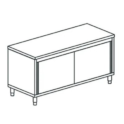 (1000x700mm) Mesa de trabajo central con puertas | Virtus HCA0041