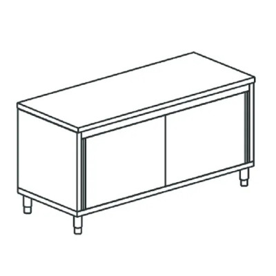 (1200x700mm) Mesa de trabajo central con puertas | Virtus HCA0042