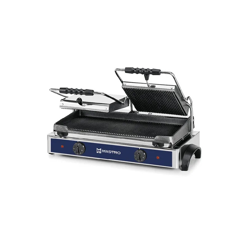 Sandwichera con 2 placas ranuradas de fundición- 550x245 mm- especial bares y cafeterías