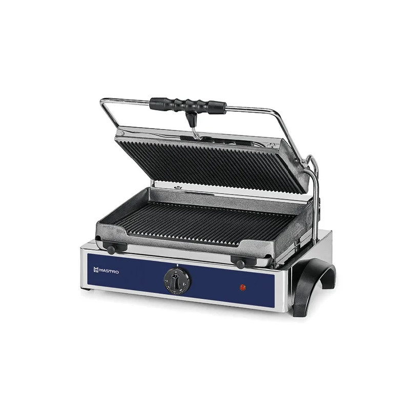 Sandwichera con 1 placa de fundición, ranurada/ranurada, 365x245 mm