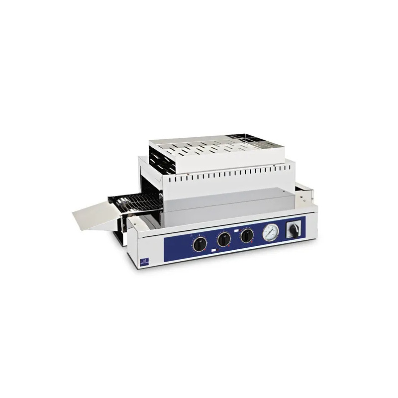 Tostador de cinta transportadora con velocidad variable, cámara 375x75 mm