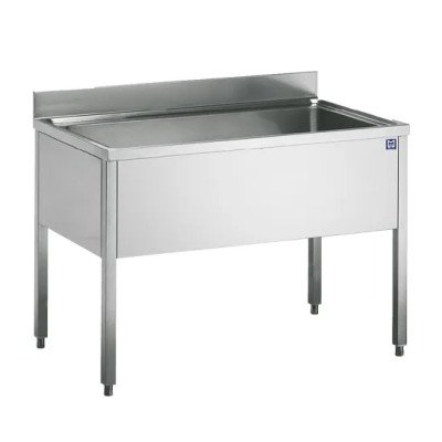 fregadero para ollas con peto, sin estante inferior, 1200x700 mm