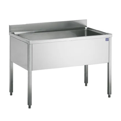 fregadero para ollas con peto, sin estante inferior, 1400x700 mm