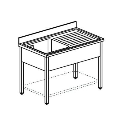 Fregadero 1 cuba 1000x600 mm Virtus GLA0001