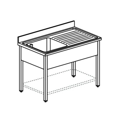 Fregadero 1 cuba Virtus GLA0004- 1200x600 mm
