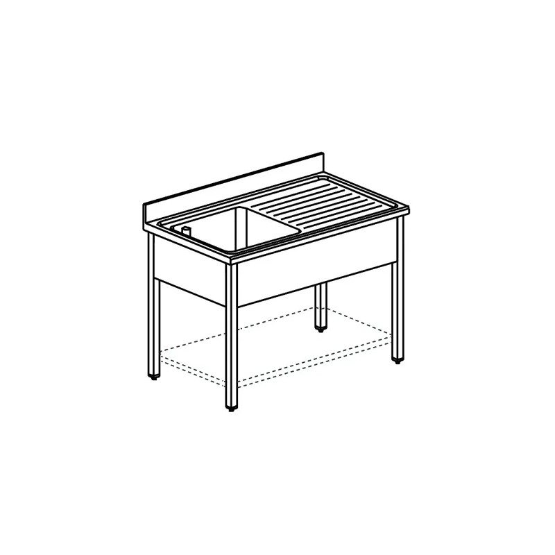 Fregadero 1 cuba 1200x700 mm Virtus GLA0010