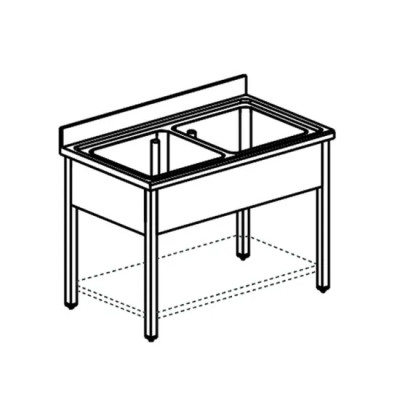 Fregadero 2 cubas 1600x700 mm Virtus GLA0013 Fregadero 2 cubas 1600x700 mm Virtus GLA0013