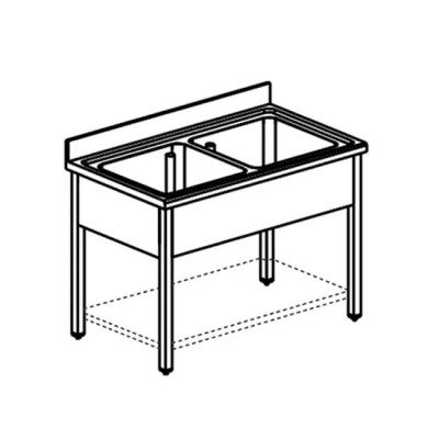 Fregadero 2 cubas 1600x700 mm Virtus GLA0013