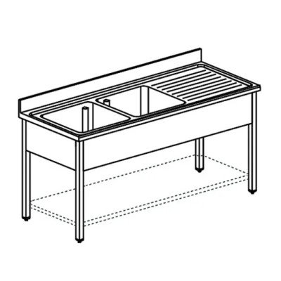 Fregadero 2 cubas 1800x700 mm Virtus GLA0015