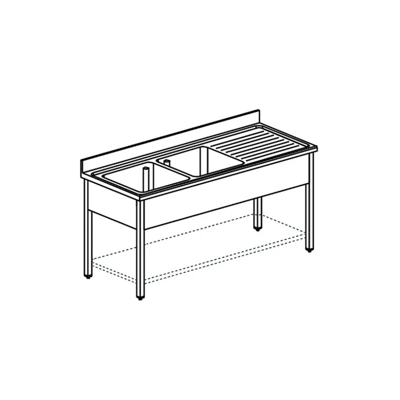 Fregadero 2 cubas 1800x700 mm Virtus GLA0015