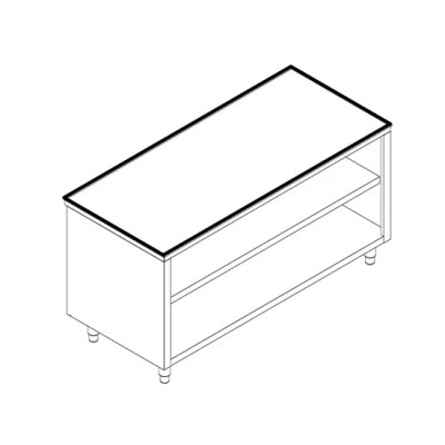 (1000x700mm) Mesa de trabajo central con 2 estantes | Virtus STF710 (1000x700mm) Mesa de trabajo central con 2 estantes | Virtus STF710