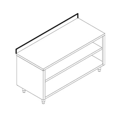 Mesa armario neutra, abierta, con peto, 800x700 mm Mesa armario neutra, abierta, con peto, 800x700 mm