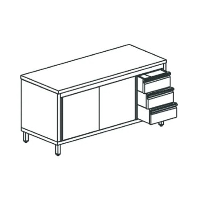 (1800x700mm) Mesa de trabajo central con puertas | Virtus STNC37018 (1800x700mm) Mesa de trabajo central con puertas | Virtus STNC37018