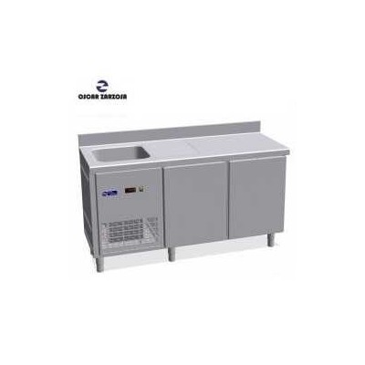 Mesa refrigerada con fregadero Oscar Zarzosa BM-1500C | 1500x600x850 mm