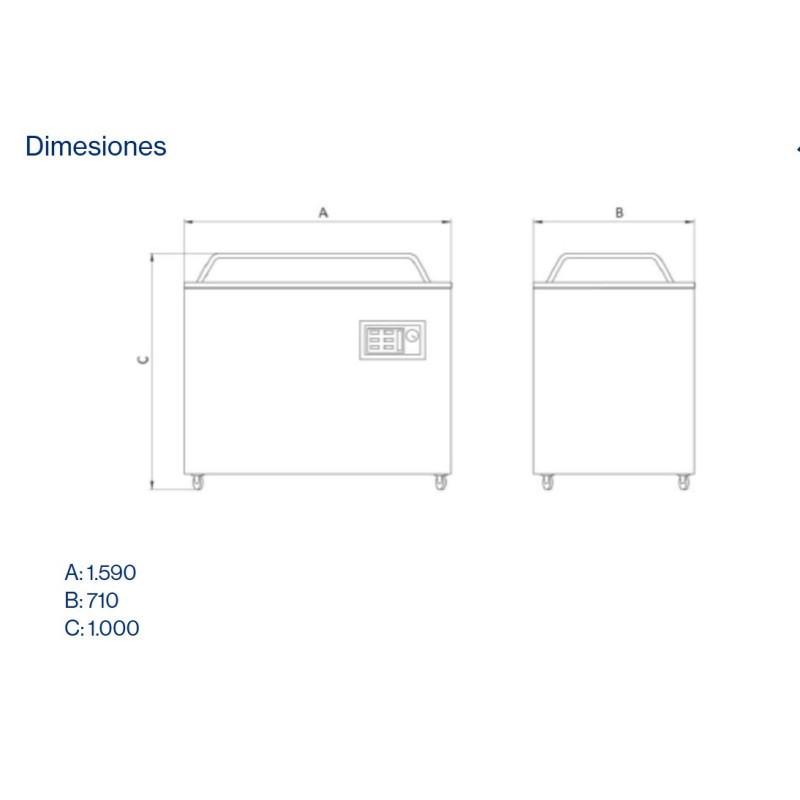 Máquina de Vacío De Pie - Doble Soldadura 52cm - Bomba Busch 20m³