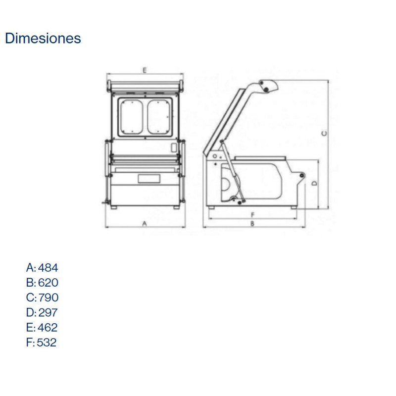 Termoselladora Manual 1/2 GN - Corte Perimetral - Sellado 320x260mm