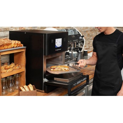 Horno de alta velocidad Eikon 1S. Aire forzado, microondas y calor por convección, y sin necesidad de extraccion de humos. Horno de alta velocidad Eikon 1S. Aire forzado, microondas y calor por convección, y sin necesidad de extraccion de humos.