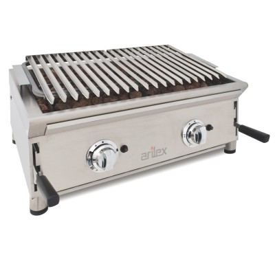 Barbacoa a gas 70 cm piedra volcánica ARILEX con parrilla inoxidable regulable en 3 alturas Línea 600 70BAR Barbacoa a gas 70 cm piedra volcánica ARILEX con parrilla inoxidable regulable en 3 alturas Línea 600 70BAR