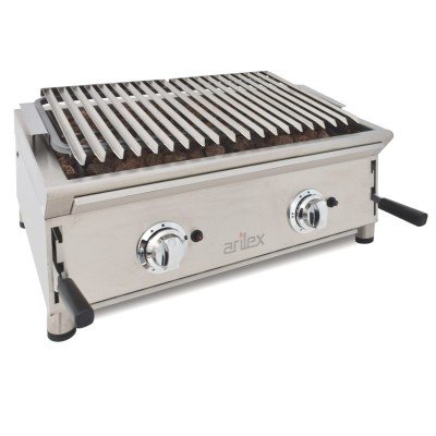 Barbacoa a gas 70 cm piedra volcánica ARILEX con parrilla inoxidable regulable en 3 alturas Línea 600 70BAR
