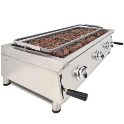 Barbacoa a gas 100 cm piedra volcánica ARILEX con parrilla inoxidable regulable en 3 alturas 100BAR Barbacoa a gas 100 cm piedra volcánica ARILEX con parrilla inoxidable regulable en 3 alturas 100BAR