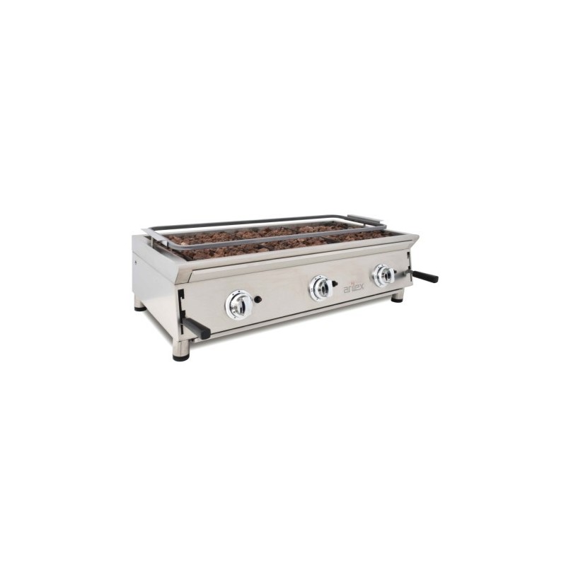 Barbacoa a gas 100 cm piedra volcánica ARILEX con parrilla inoxidable regulable en 3 alturas 100BAR