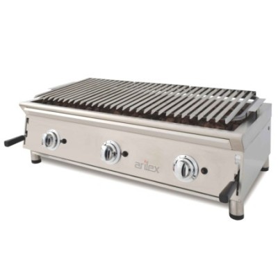 Barbacoa a gas 100 cm piedra volcánica ARILEX con parrilla inoxidable regulable en 3 alturas 100BAR Barbacoa a gas 100 cm piedra volcánica ARILEX con parrilla inoxidable regulable en 3 alturas 100BAR