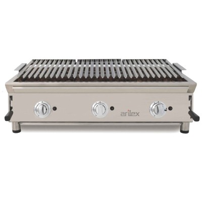 Barbacoa a gas 100 cm piedra volcánica ARILEX con parrilla inoxidable regulable en 3 alturas 100BAR Barbacoa a gas 100 cm piedra volcánica ARILEX con parrilla inoxidable regulable en 3 alturas 100BAR