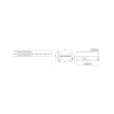 Plancha Fry-Top a gas Mainho PC-60 N placa lisa 60 cm en cromo duro