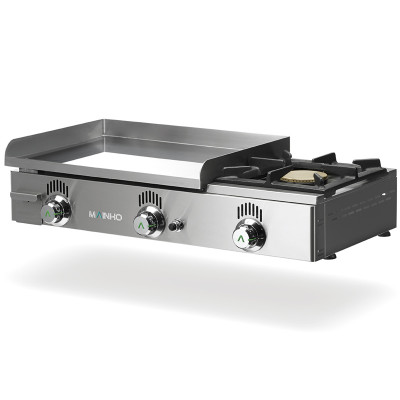 Plancha gas Mainho NCF-60 N Placa cromo duro + fuego abierto Novo Foc