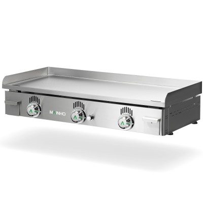 Plancha a gas Mainho NS-100N Placa lisa rectificada 100 cm Novo Snack