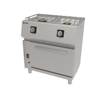 Cocina gas 2 fuegos SARA CGS-521 | Fondo 55 cm | Con horno