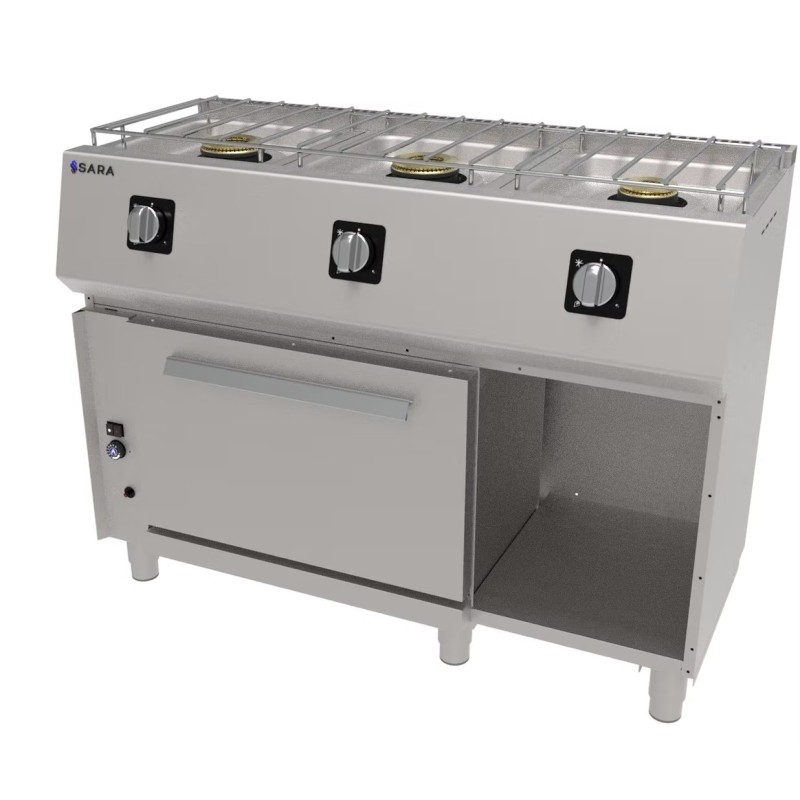 Cocina gas 3 fuegos SARA CGS-531 | Fondo 55 cm | Con horno