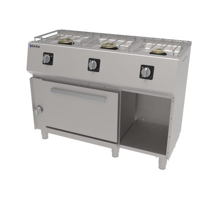 Cocina gas 3 fuegos SARA CGS-531/G | Fondo 55 cm | Con horno