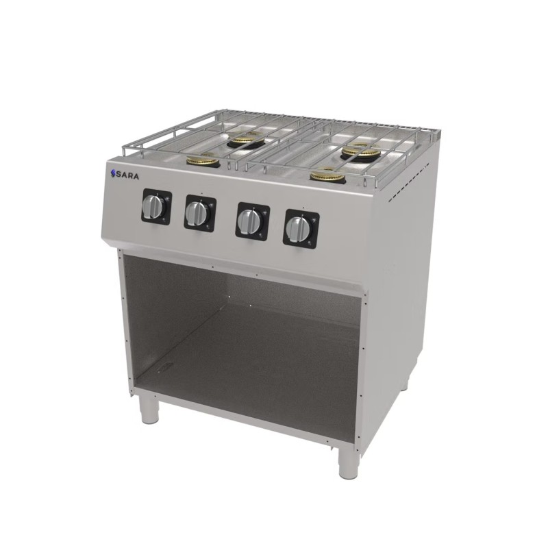 Cocina gas 4 fuegos SARA CGS-740| Fondo 75 cm | Con soporte