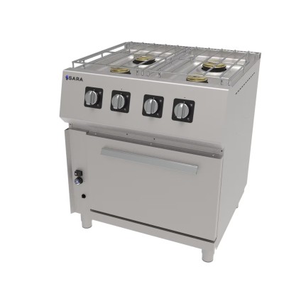 Cocina gas 4 fuegos SARA CGS-741 | Fondo 75 cm | Con horno