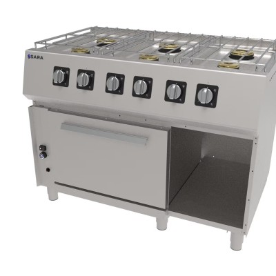Cocina gas 6 fuegos SARA CGS-761 | Fondo 75 cm | Con horno