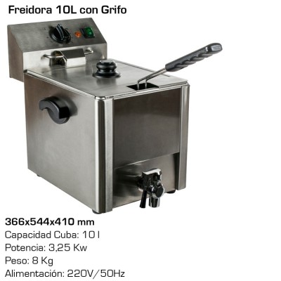 Freidora eléctrica 10 lts con grifo Distriplus | 3,25 kw Freidora eléctrica 10 lts con grifo Distriplus | 3,25 kw
