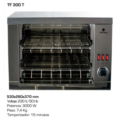 Tostador 2 pisos Distriplus TF300T | Resistencias de cuarzo