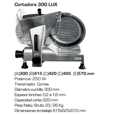 Cortadora fiambre Distriplus 300 Lux- Diámetro 30 cms Cortadora fiambre Distriplus 300 Lux- Diámetro 30 cms